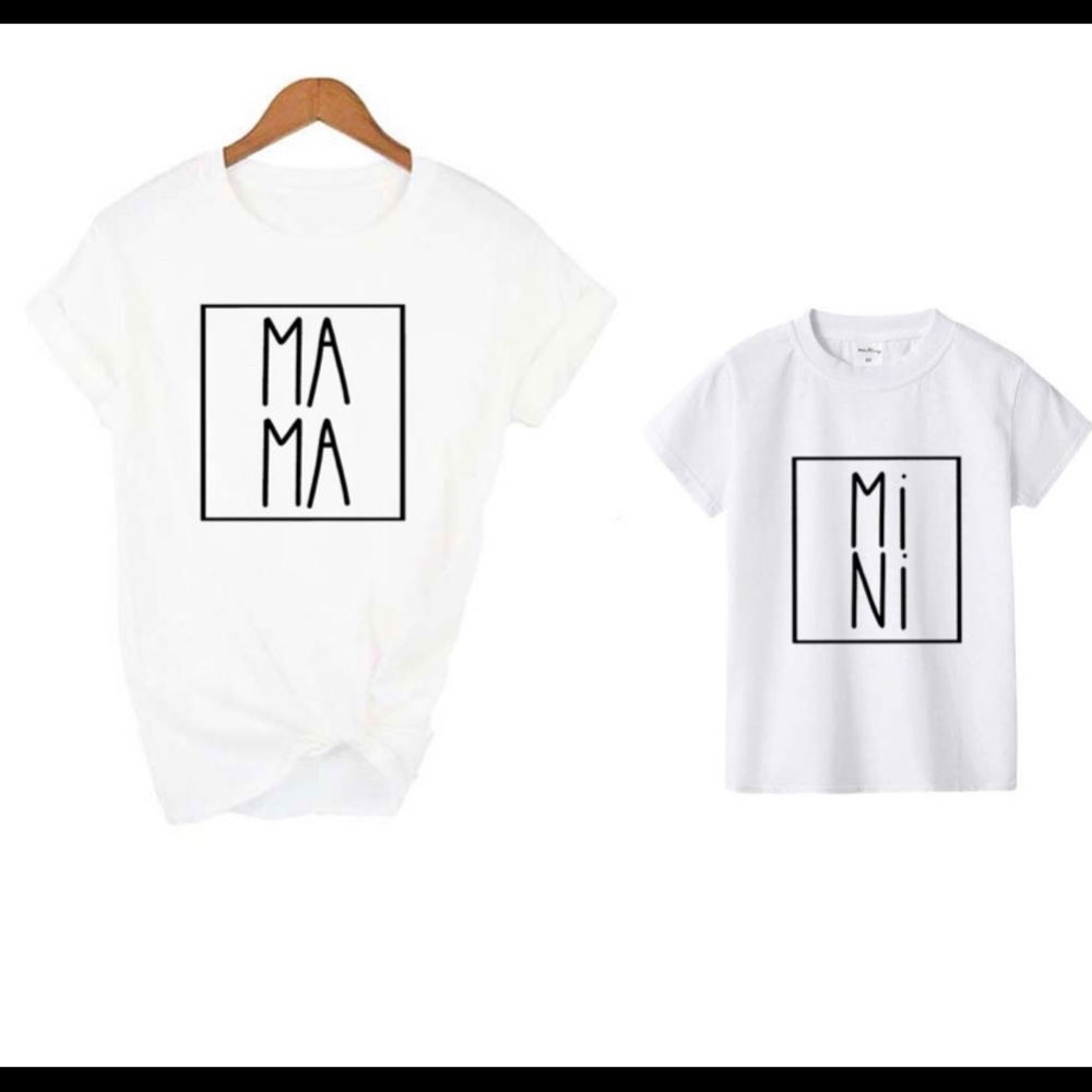 Mommy and Me Matching White Shirts Mini